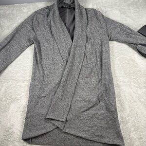 Athleta Pranayama Restore Wrap Jacket Grey Jacket Open Front with Pockets